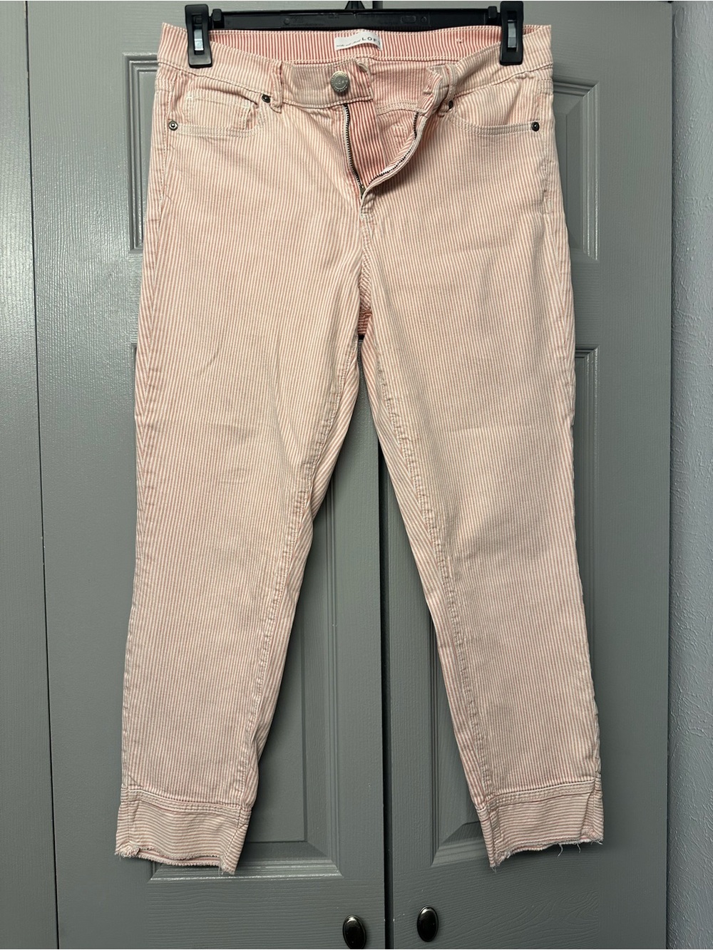 LOFT Pink Striped Jeans